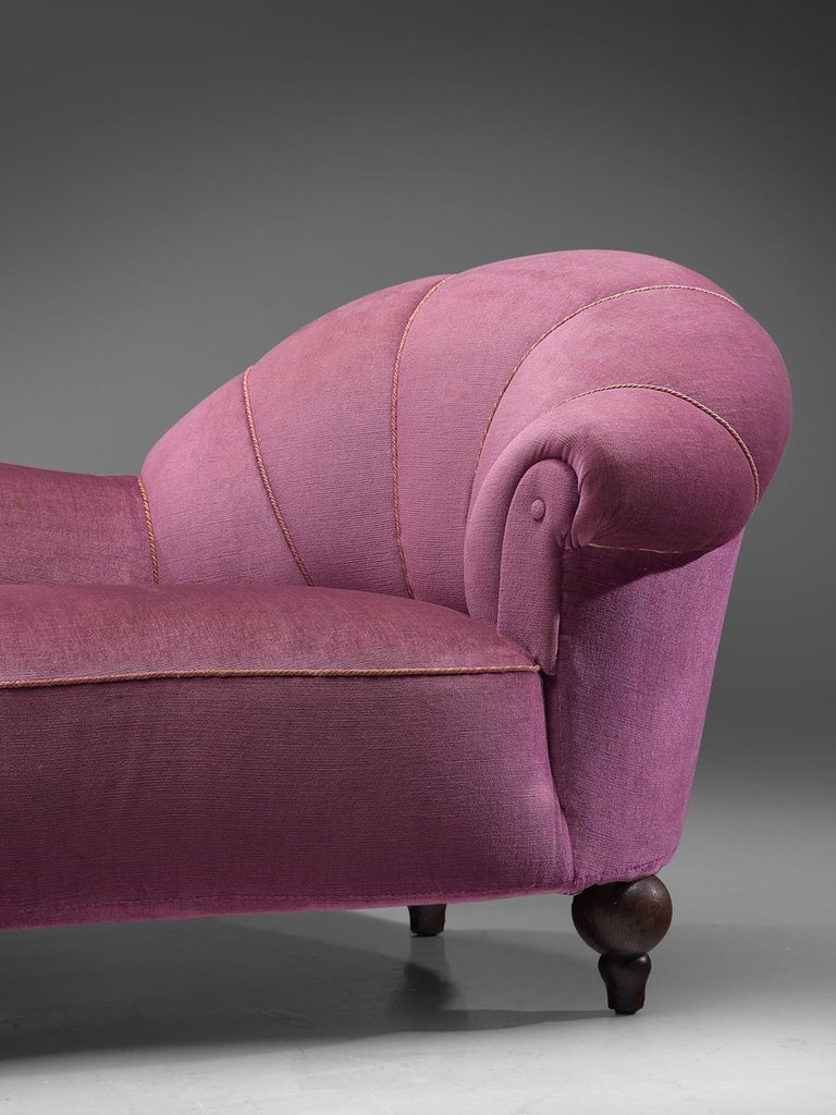 Voluminous Art Deco Sofa in Rose Upholstery For Sale at 1stDibs