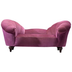 Voluminous Art Deco Sofa in Rose Upholstery