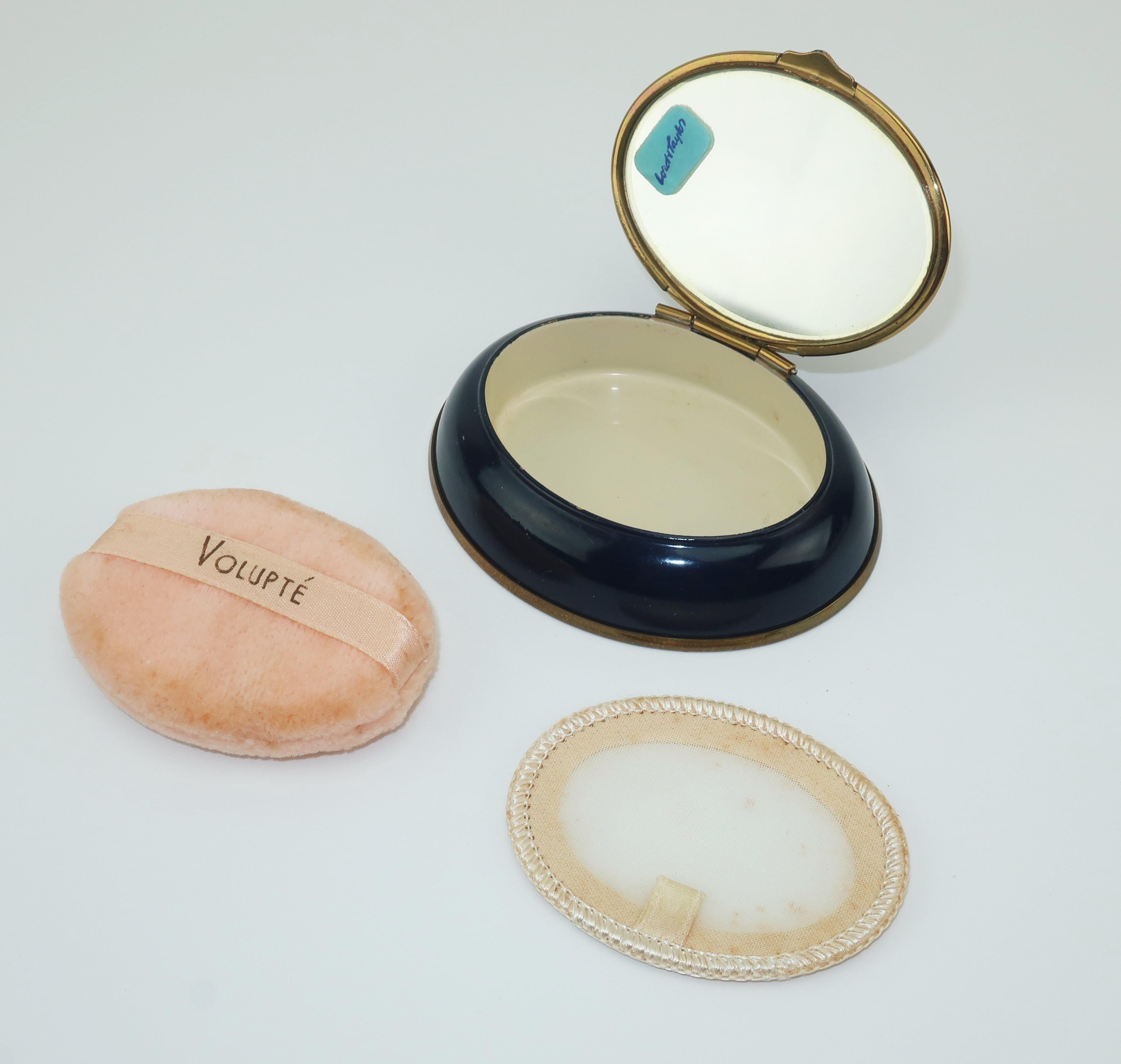 Volupte Mirrored Midnight Blue Compact, 1940's 4