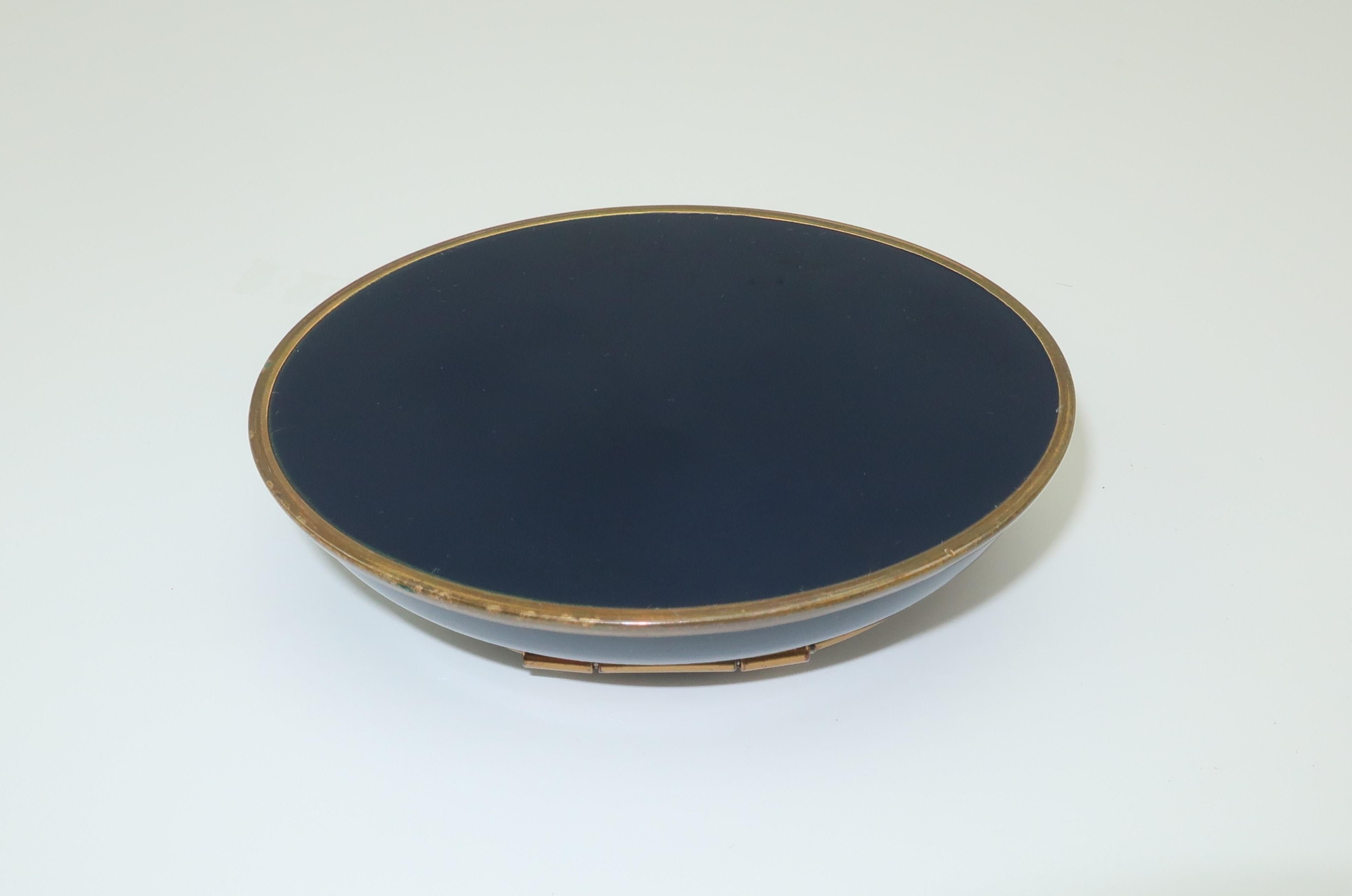 Volupte Mirrored Midnight Blue Compact, 1940's 6