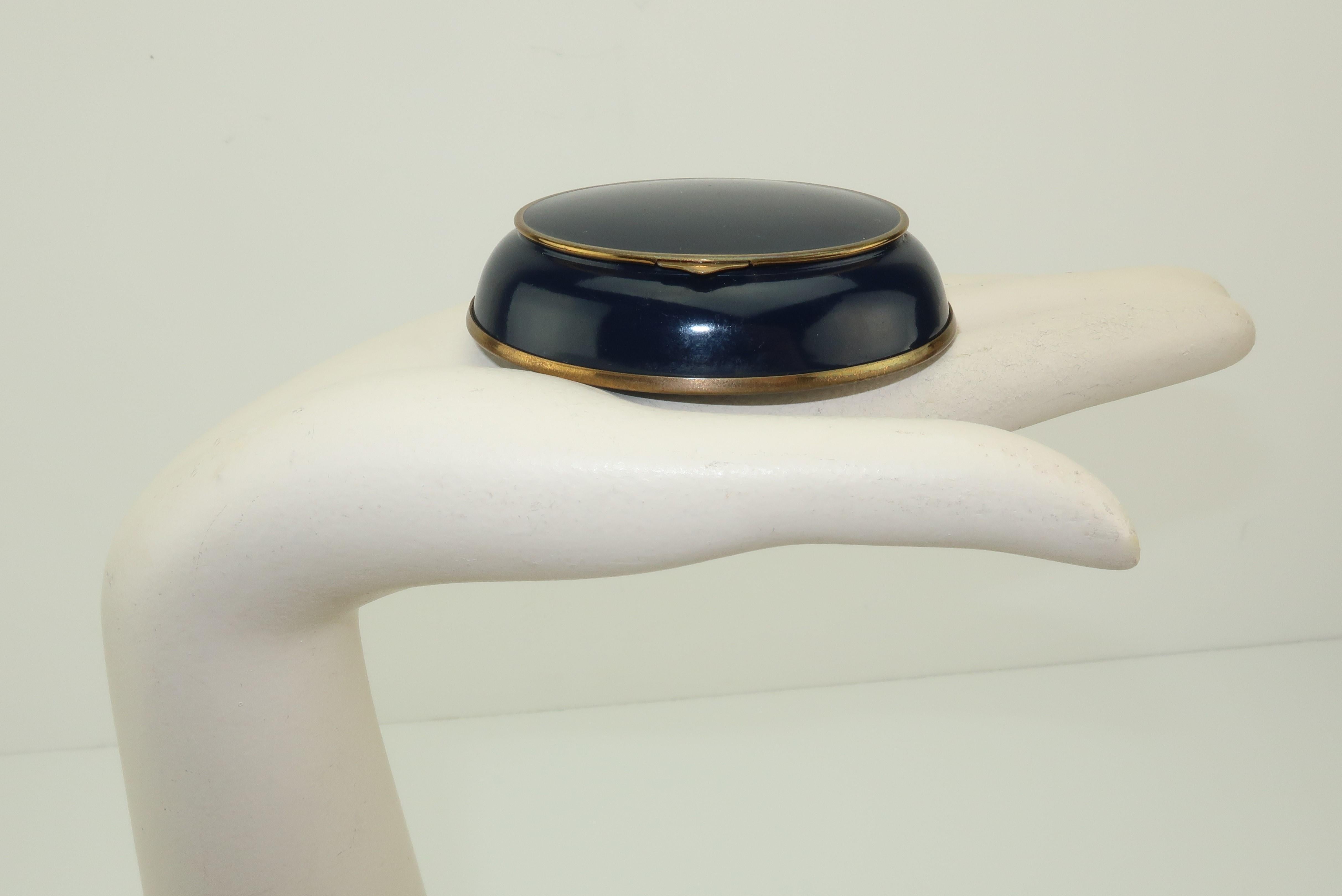 Volupte Mirrored Midnight Blue Compact, 1940's 7