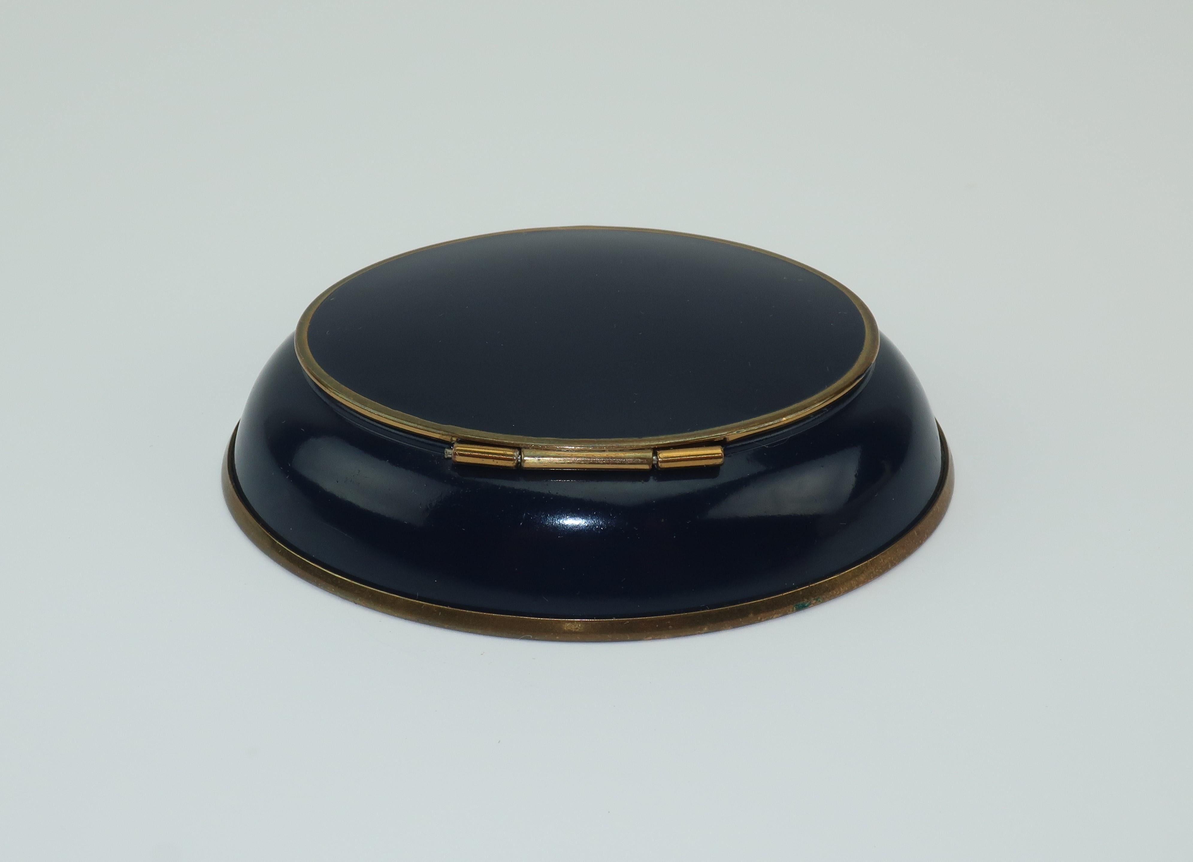 Women's Volupte Mirrored Midnight Blue Compact, 1940's