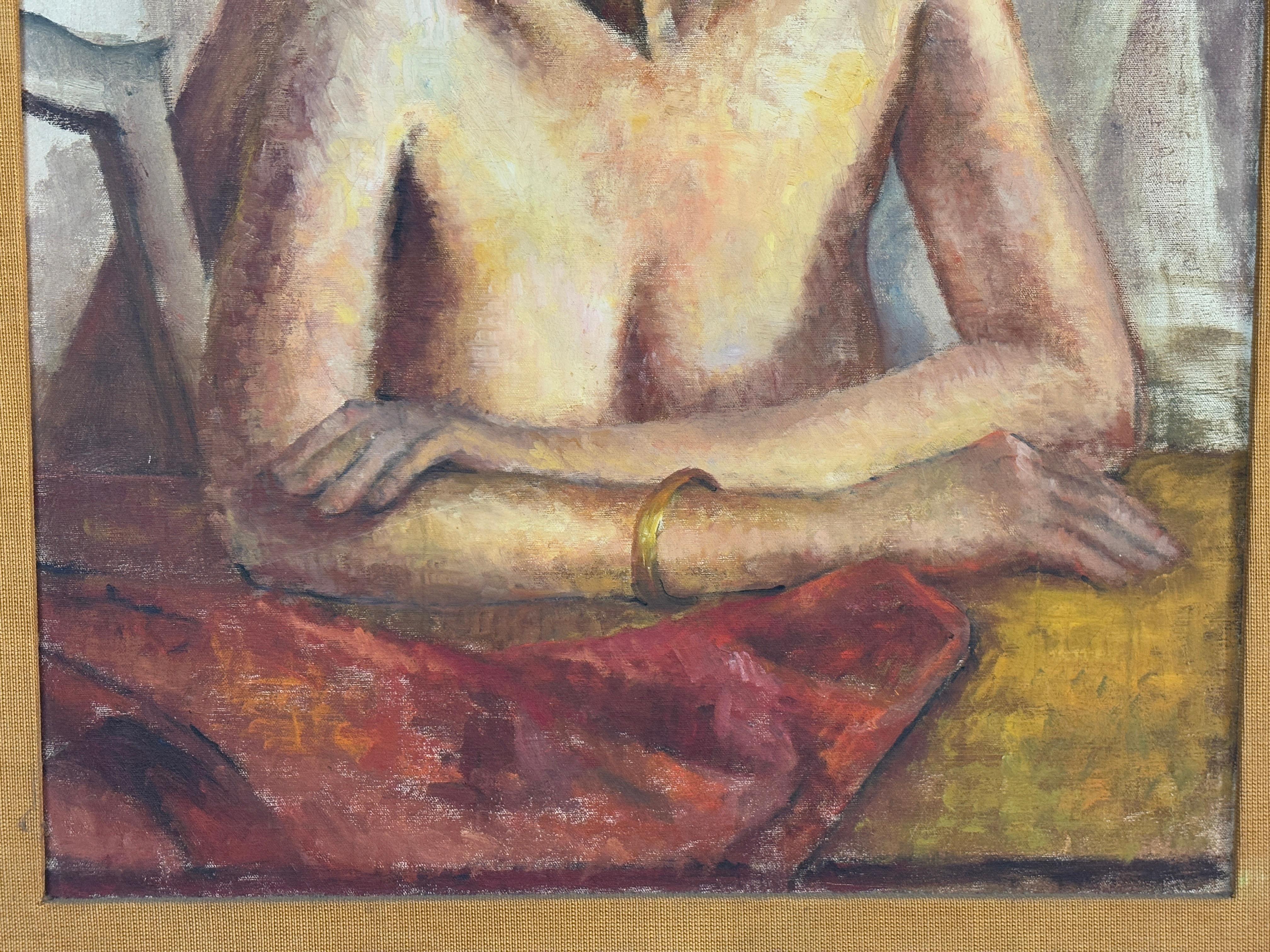 Retrato femenino voluptuoso sobre lienzo en Bueno estado para la venta en Brooklyn, NY