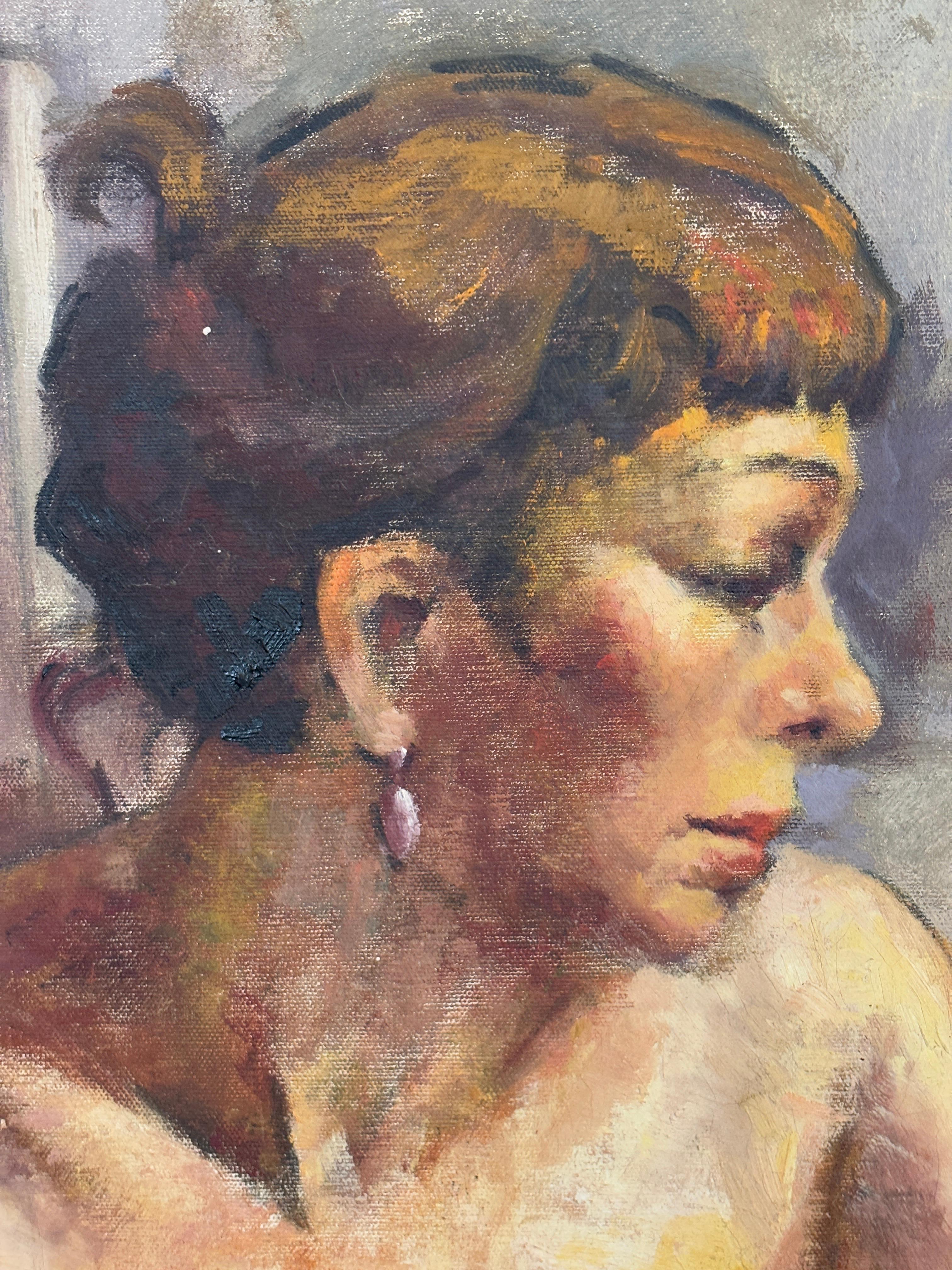 Retrato femenino voluptuoso sobre lienzo en venta 2