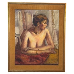 Portrait féminin voluptueux sur toile