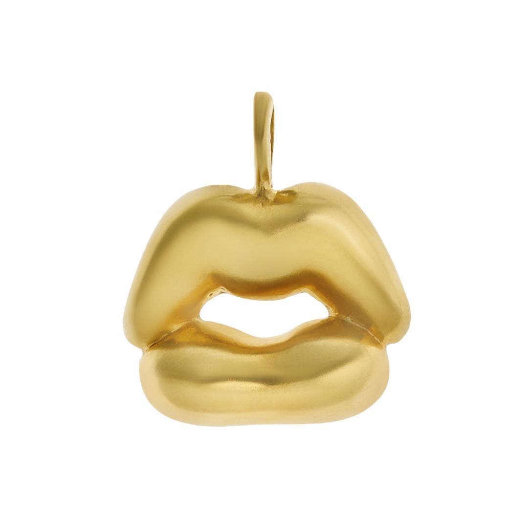 Contemporain Pendentif Lèvres Voluptueuses en or jaune massif 18K en vente