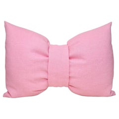 Voluptuous Pink Bow Pillow Vintage Irish Linen Limited Edition