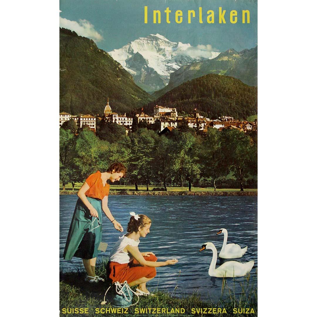 In the golden age of postwar European travel, the Swiss National Tourist Office commissioned a new wave of vibrant, aspirational posters to lure visitors to its alpine paradises. Among the most iconic of these is this 1955 original poster for