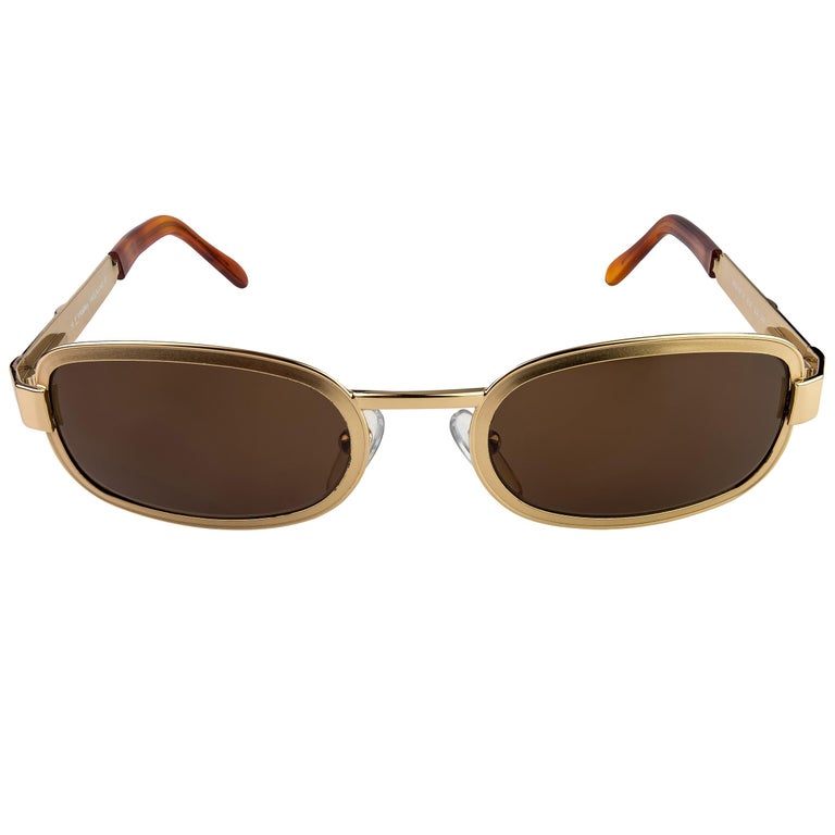 Von Furstenberg golden vintage sunglasses 80s at 1stDibs