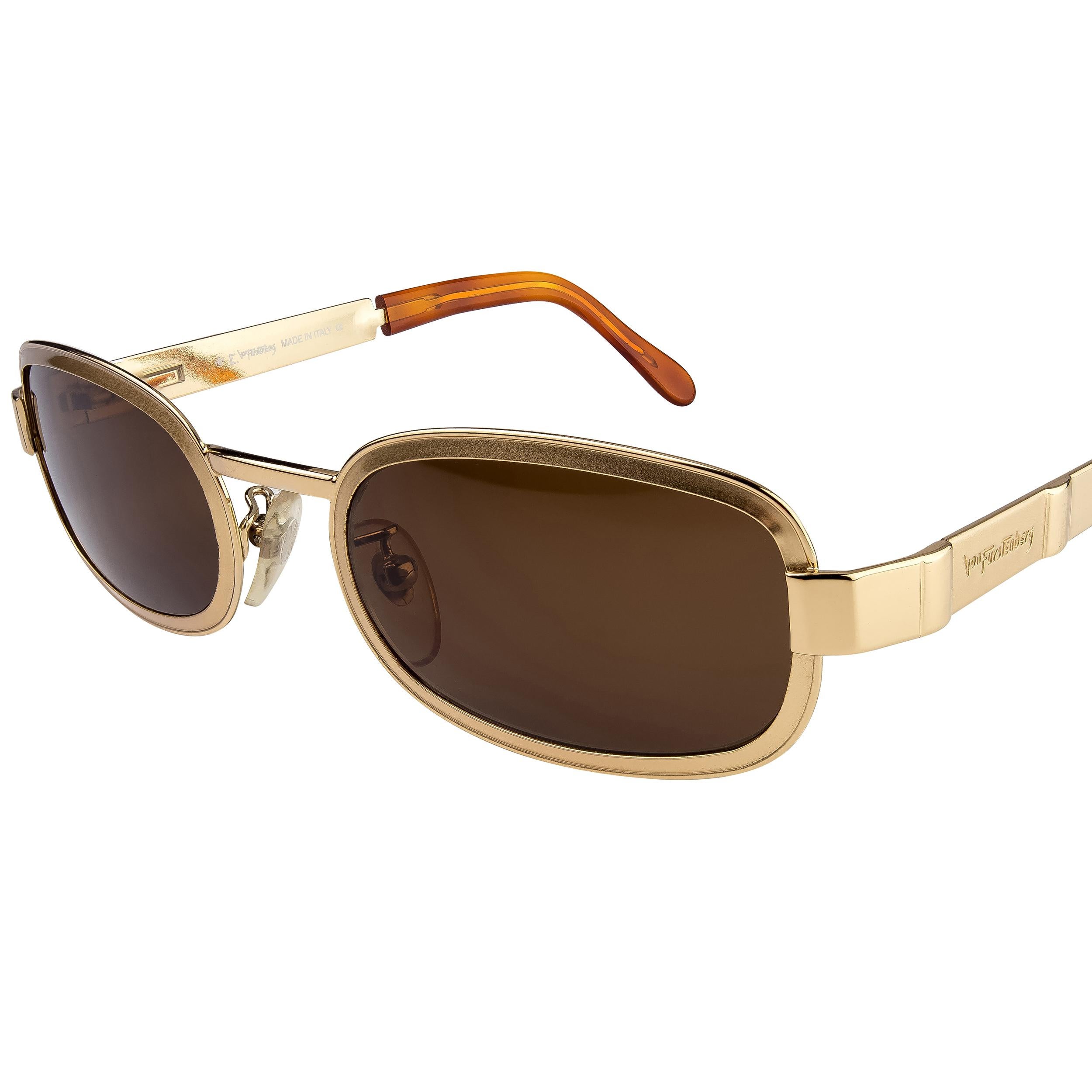 Von Furstenberg goldene Vintage-Sonnenbrille 80er Jahre im Zustand „Neu“ im Angebot in Santa Clarita, CA
