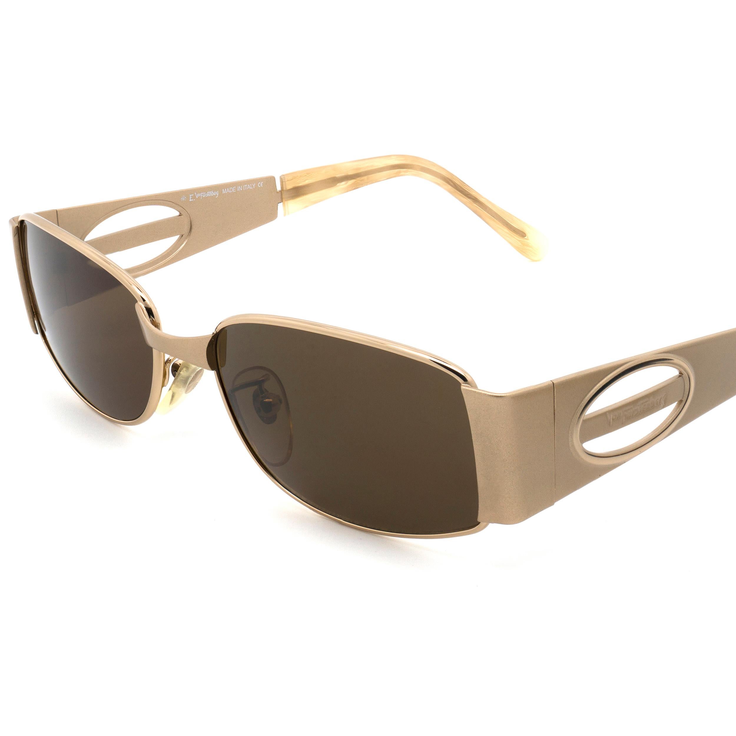 Marron Von Furstenberg lunettes de soleil vintage des années 80 en vente