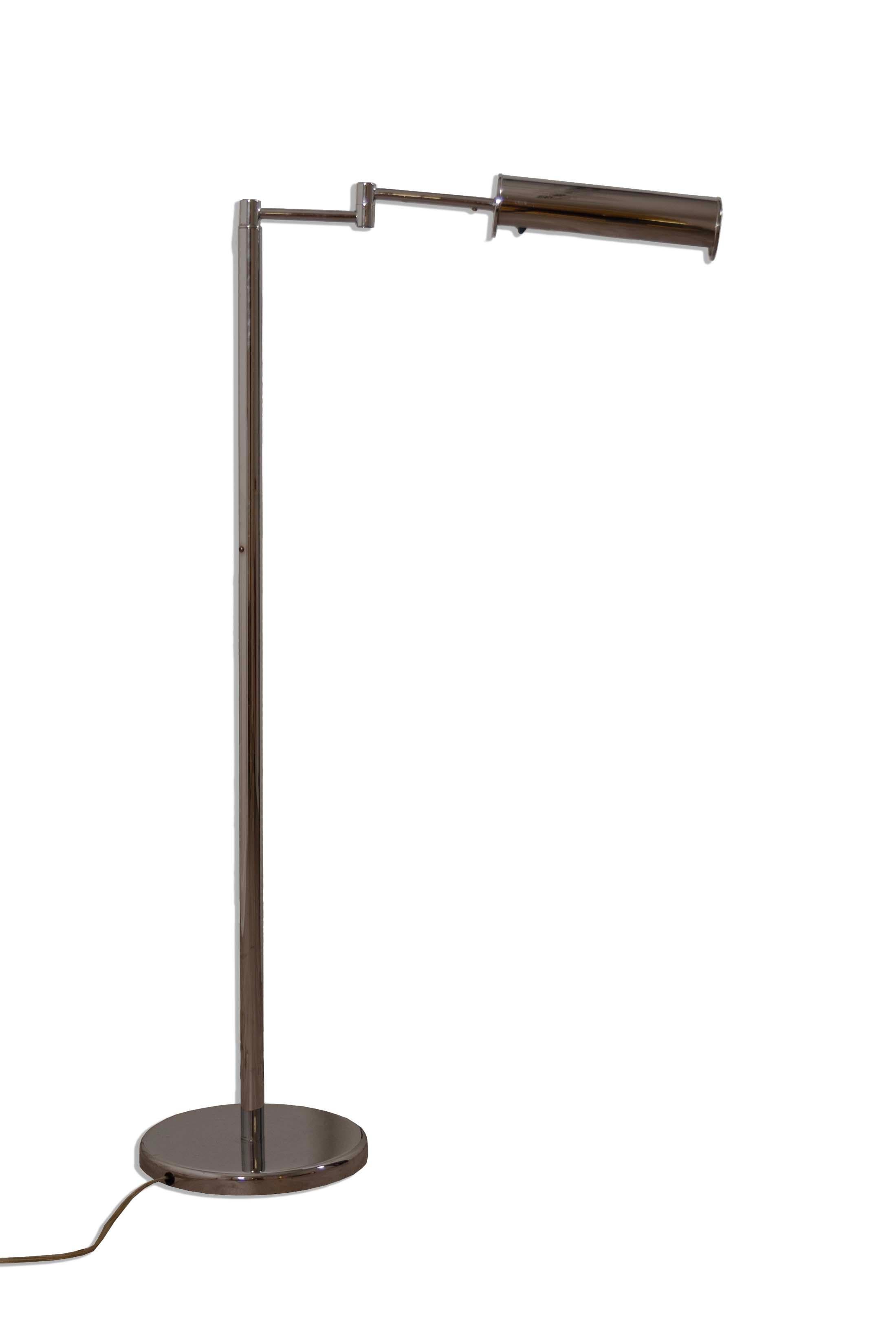 American Von Nessen Chrome Extendable Reading Lamp Mid Century Modern For Sale
