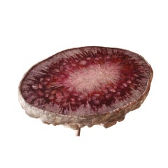 Von Pelt Atelier Mesa de centro contemporánea hecha a mano con forma de geoda rara de meteorito