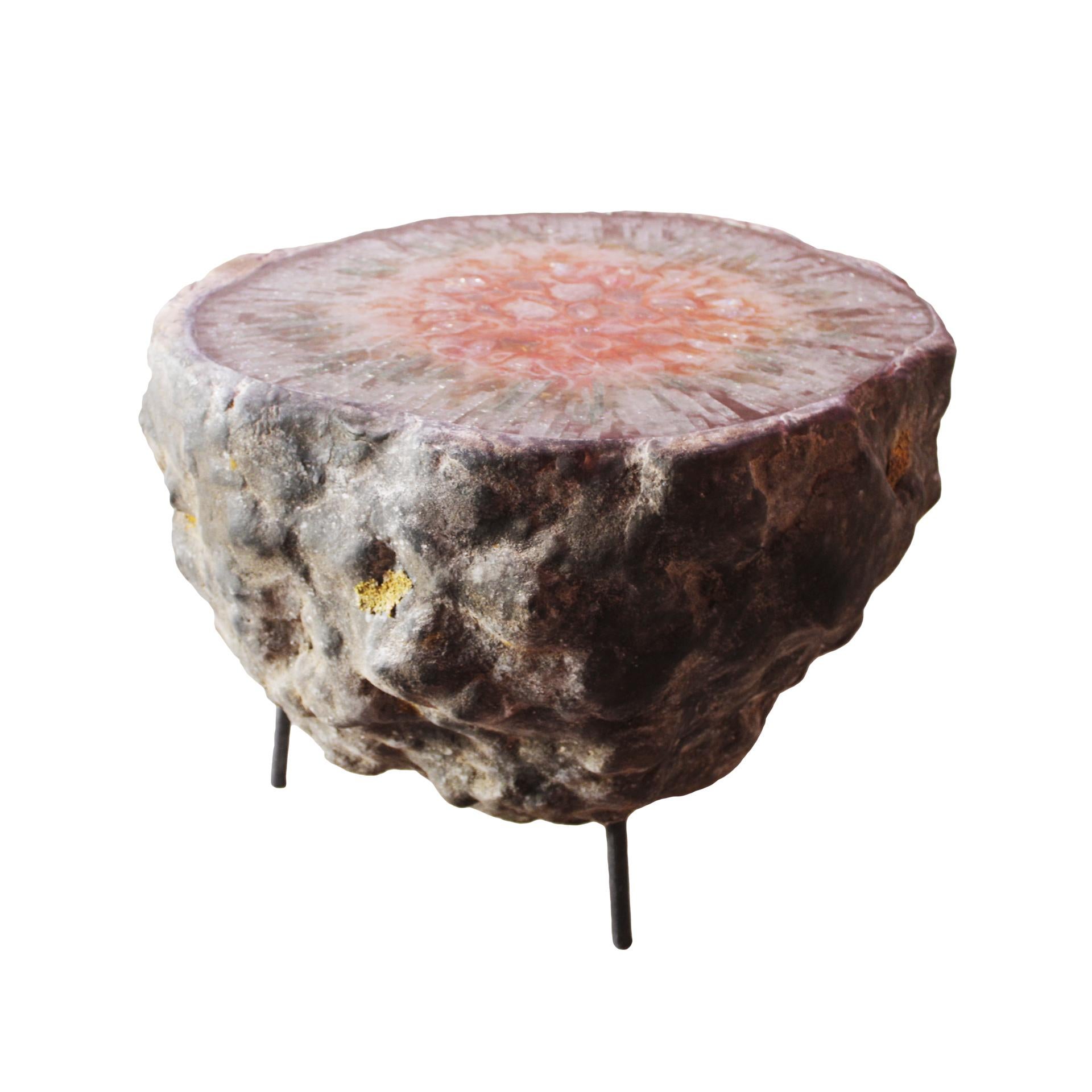 Italian Von Pelt Atelier Contemporary Handmade Rare Geode Shape Meteorite Coffee Table
