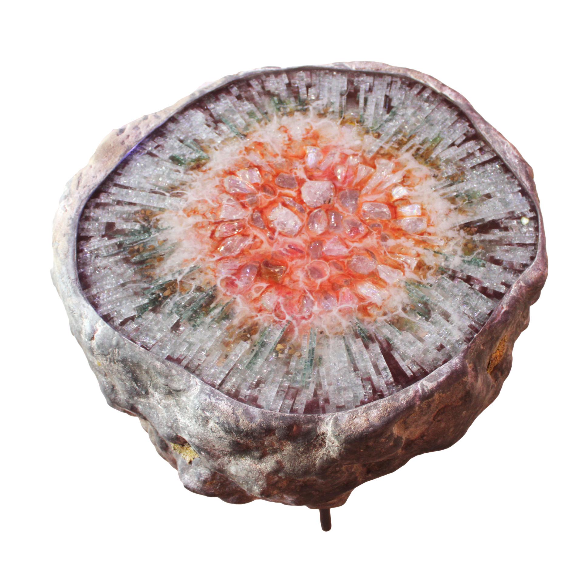 Von Pelt Atelier Contemporary Handmade Rare Geode Shape Meteorite Coffee Table In Good Condition In Madrid, ES