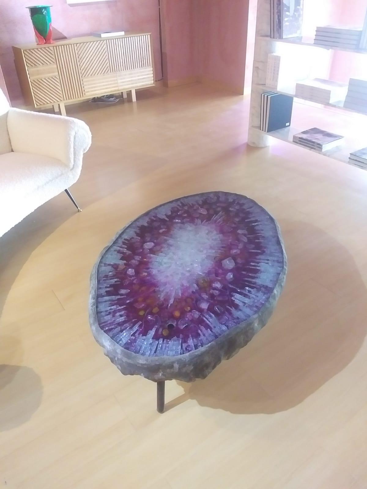 German Von Pelt Atelier Contemporary Handmade Rare Geode Shape Meteorite Coffee Table