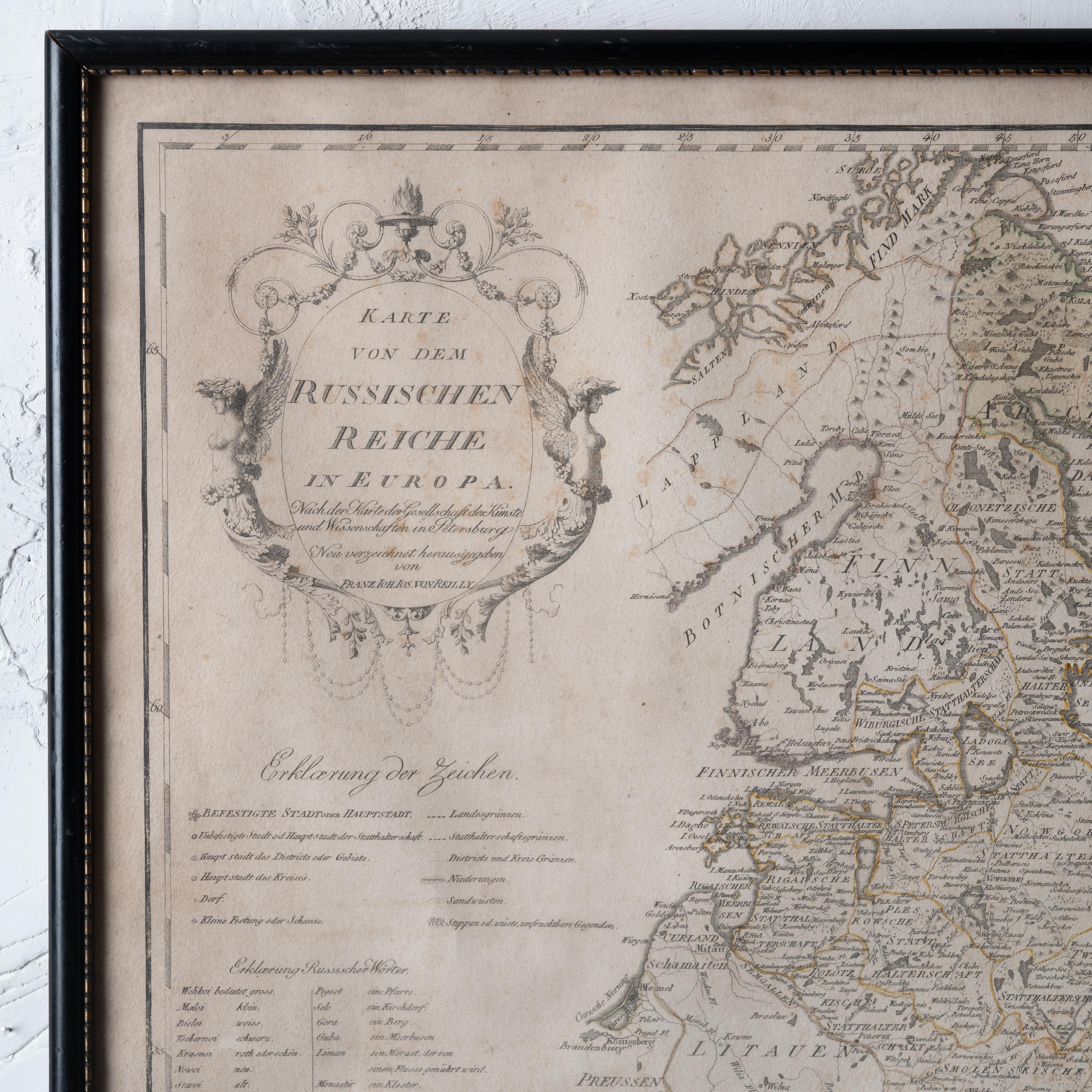 Von Reilly Karte des Russischen Kaiserreichs, 1796 im Zustand „Gut“ im Angebot in Savannah, GA