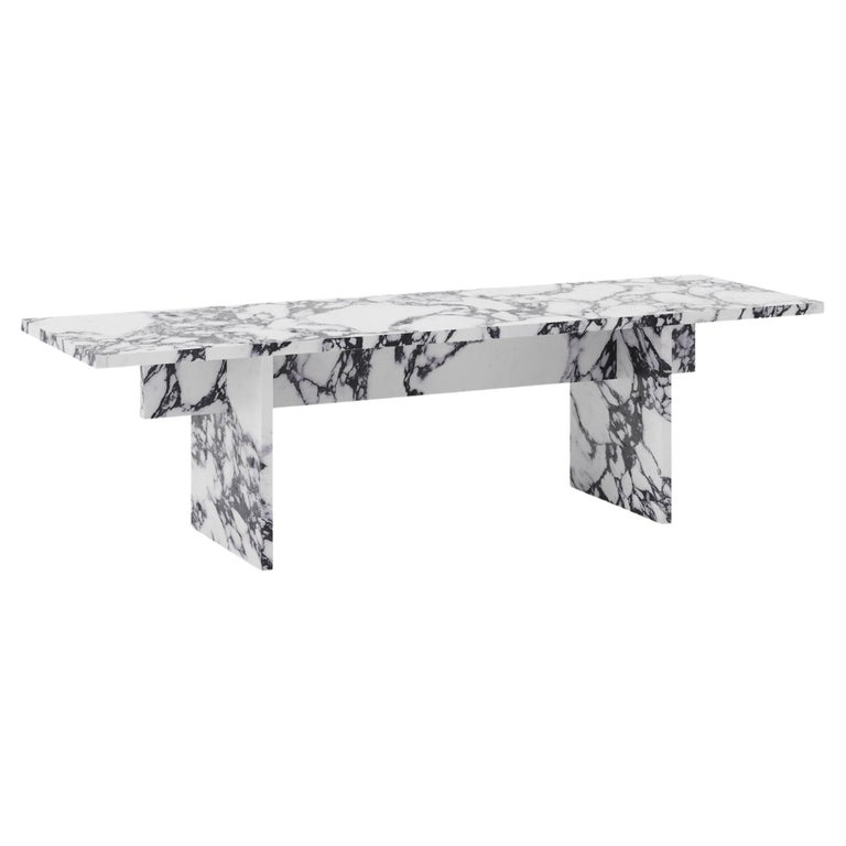 Vondel Coffee Table / Bench Handcrafted in Calacatta Viola Marble For Sale