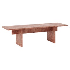 Vondel Coffee Table/Bench Handcrafted in Honed Red Travertine