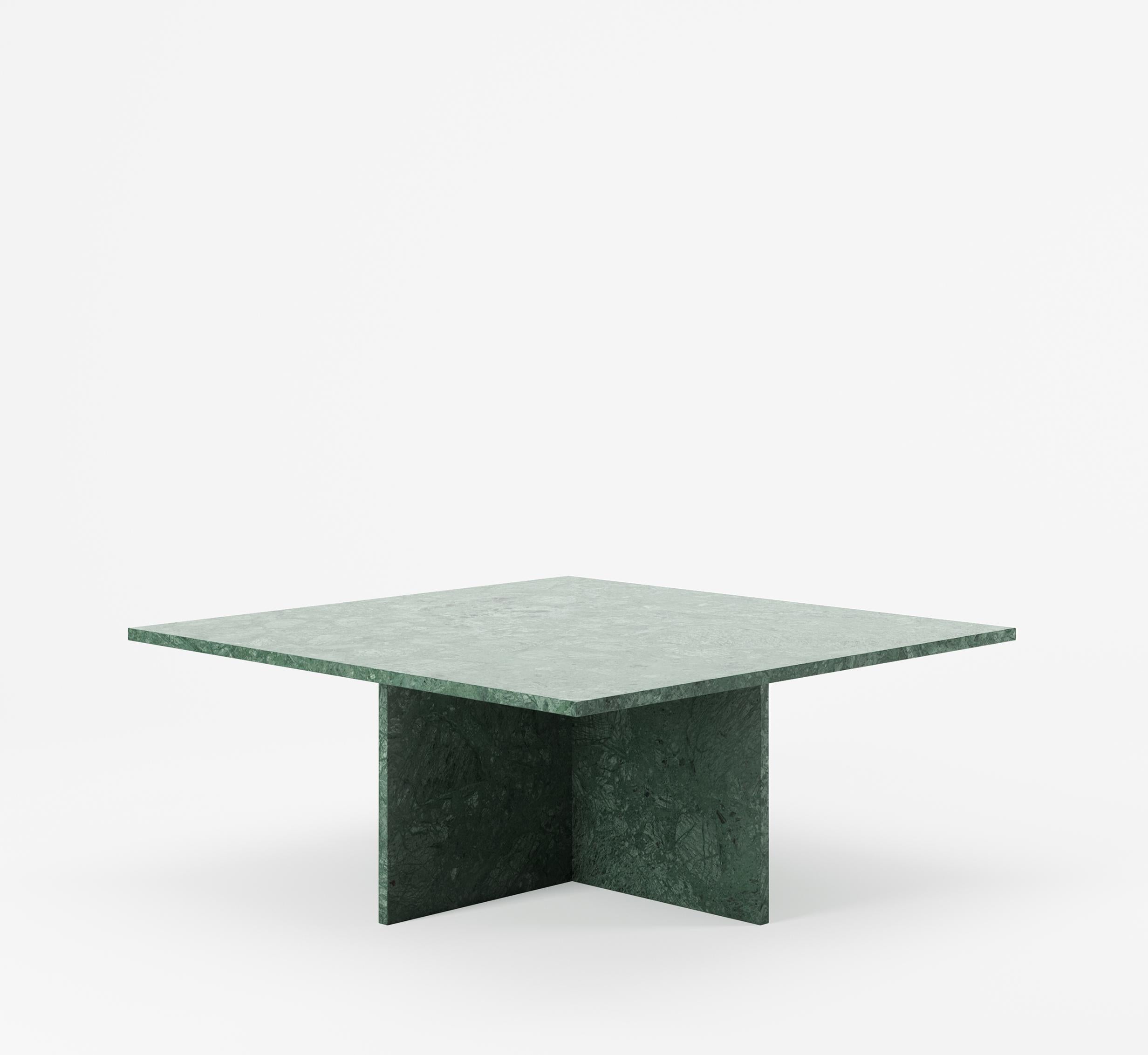 Minimalist Vondel Square Table Handcrafted in Verde Guatemala For Sale