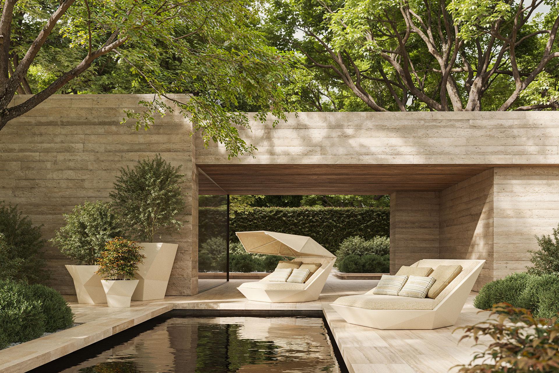 Plastique Vondom FAZ Daybed avec baldaquin pivotant à 360° Designé par Ramón Esteve - Matt en vente