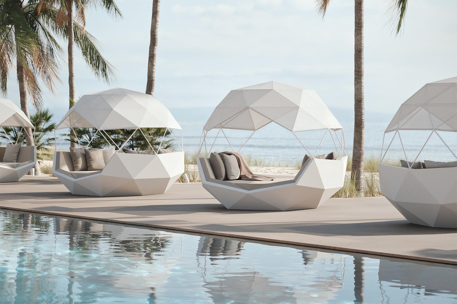 Product: Daybed
Model/Brand: Vondom IGLU Daybed with Fabric Top – FAZ Collection
Designer: Ramón Esteve
Product Type: Outdoor - Indoor Daybed

Description:
The IGLU Daybed, part of the renowned FAZ Collection by Ramón Esteve for Vondom, embodies