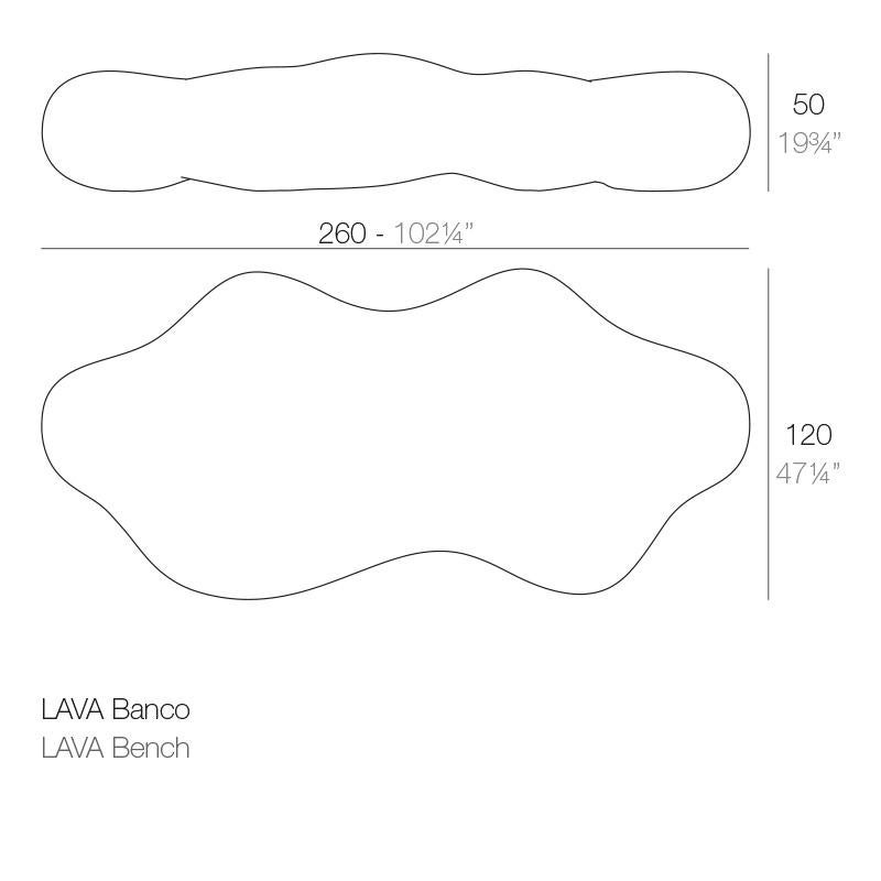 Plastic Vondom LAVA Bench – Designed by Karim Rashid - Lacquered For Sale