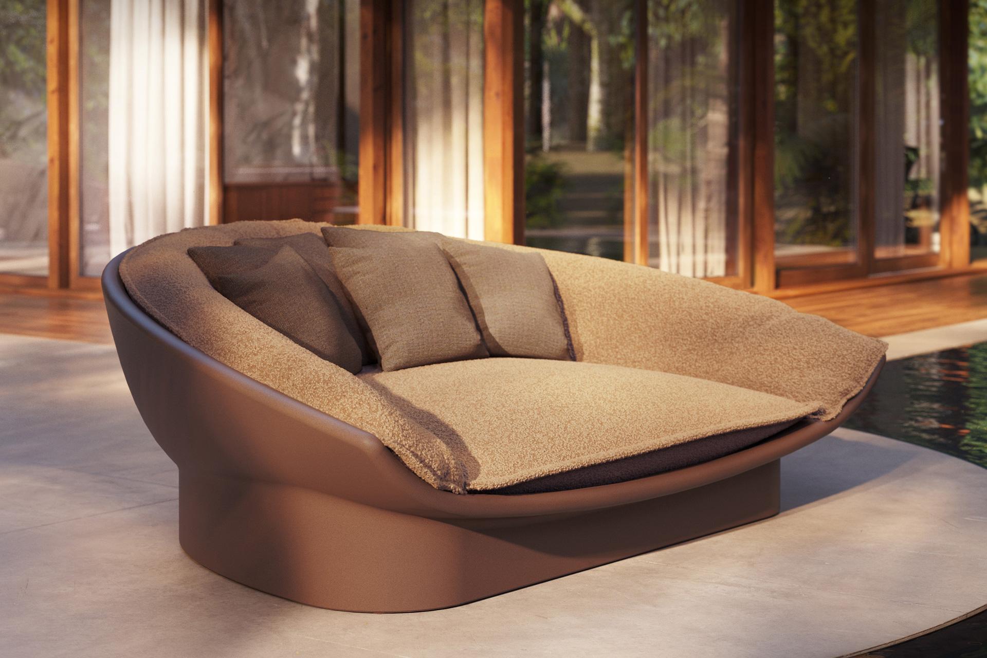 Fabric Vondom LUNA Daybed – Designed by Ramón Esteve – Matt For Sale