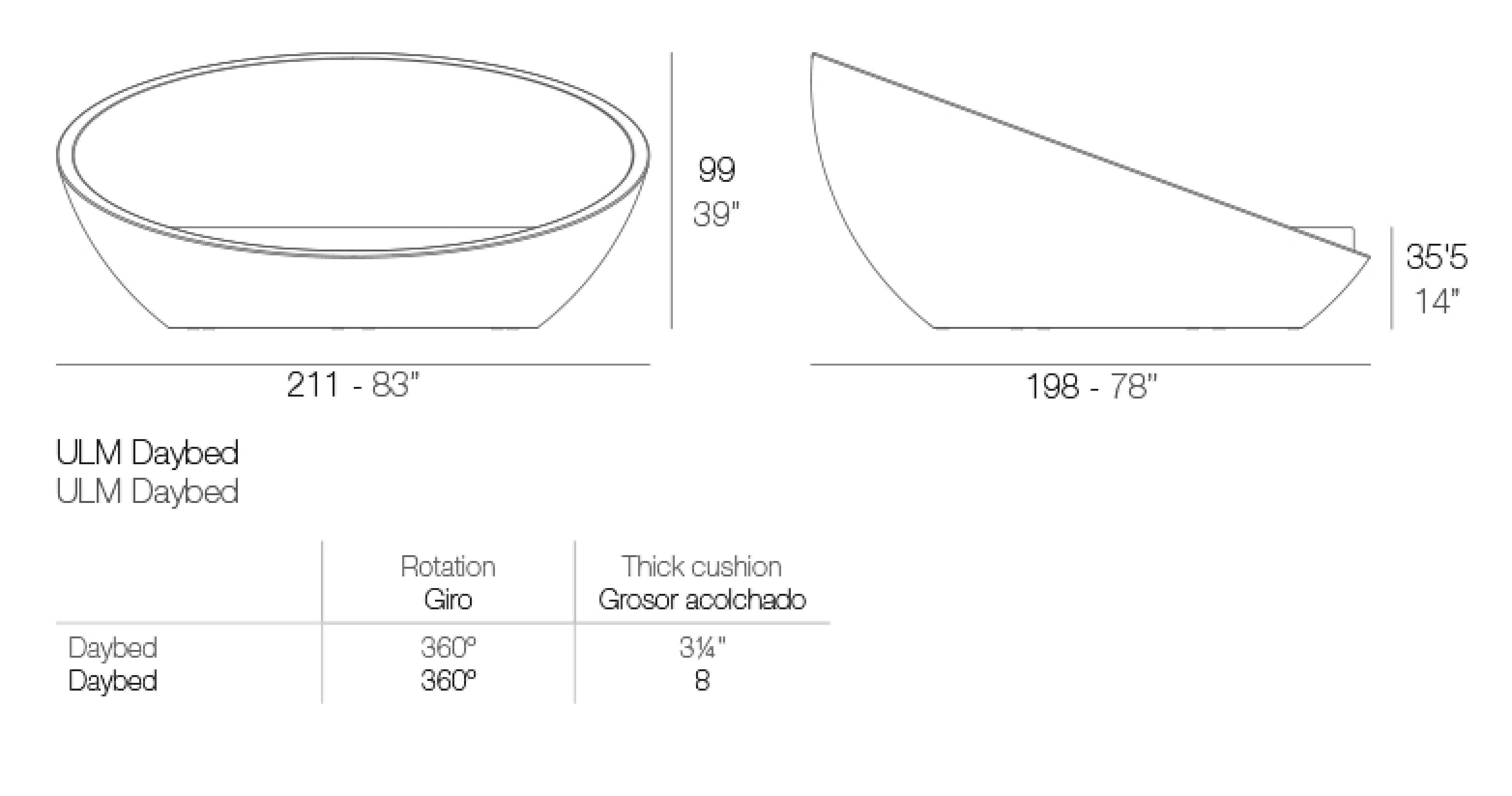 Vondom ULM Daybed – Ø210cm/ Ø82.7in - Matt For Sale 3