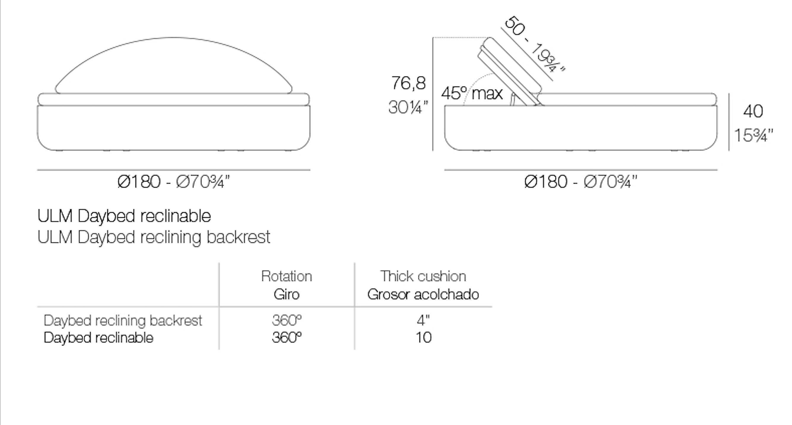 Vondom ULM Daybed Reclining Backrest – Ø180 cm / 70.9 in Diameter - Lacquered For Sale 6