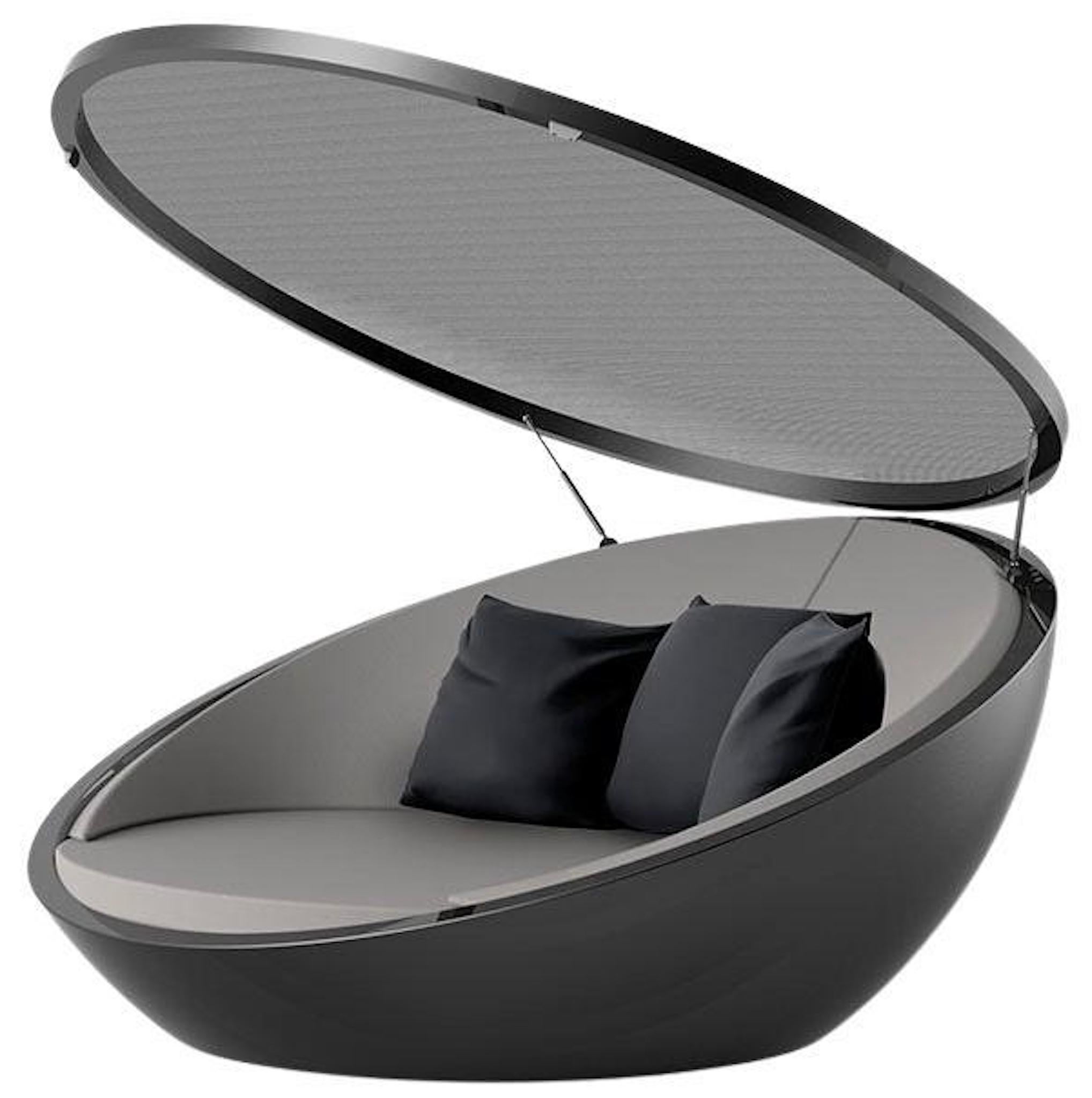 Vondom ULM Daybed mit faltbarem Baldachin - Ø210cm/ Ø82.7in - Lackiert im Zustand „Neu“ im Angebot in Alcamo, IT