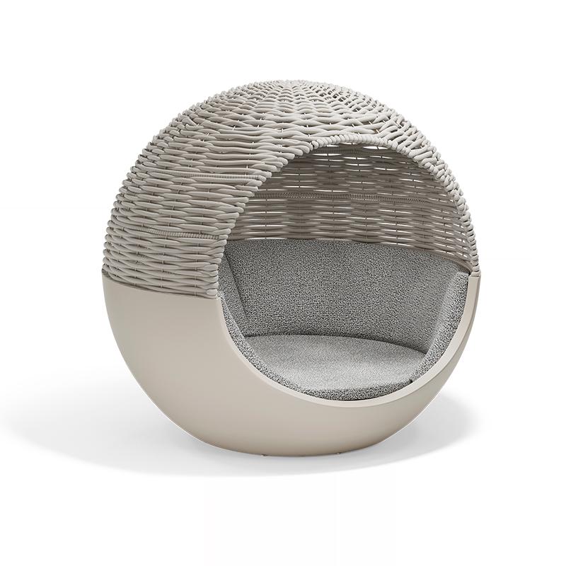 Tessuto Vondom ULM Moon Daybed con parasole in corda intrecciata - L218 / L85.8 in - Laccato in vendita