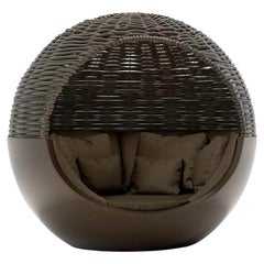 Vondom ULM Moon Daybed con parasole in corda intrecciata - L218 / L85.8 in - Laccato