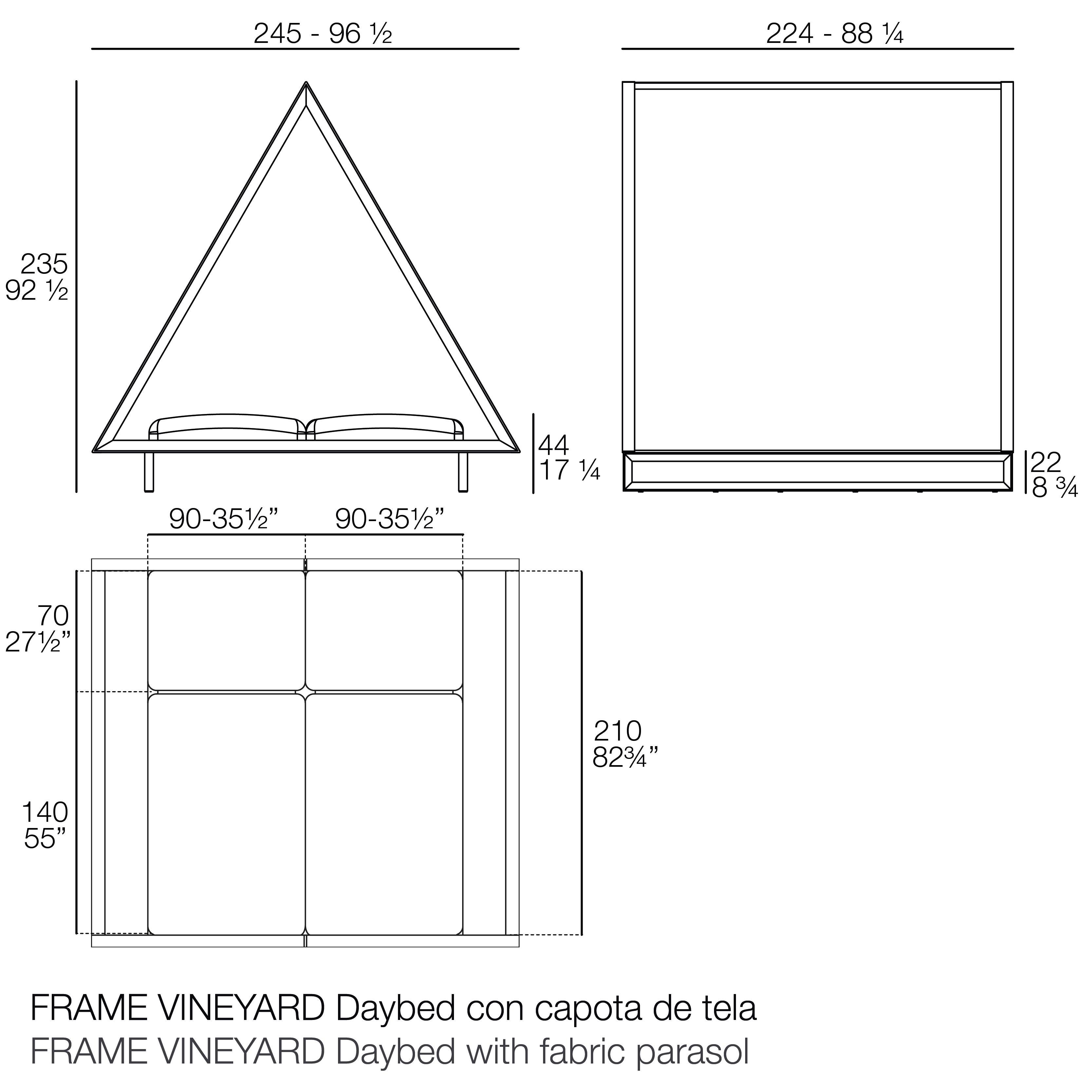 Alluminio Lettino Vondom VINEYARD con tetto in tessuto - Design di Ramón Esteve in vendita