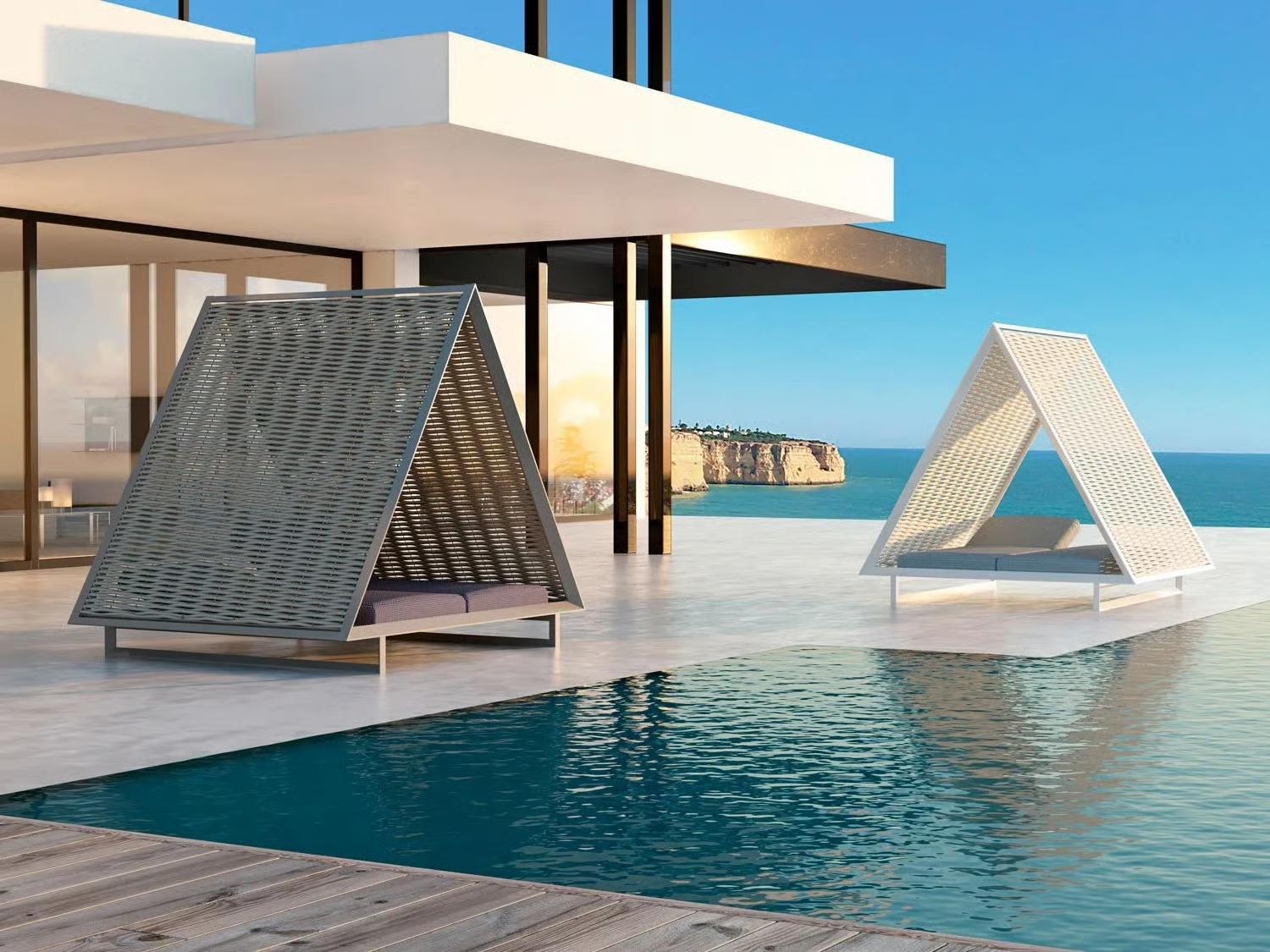 Prodotto: Lettino da giorno
Modello/Brand: Letto da giorno Vondom VINEYARD - Tetto in corda intrecciata
Designer: Ramón Esteve
Tipo di prodotto: Lettino da esterno e da interno

Descrizione:
Il Daybed Vineyard, disegnato da Ramón Esteve per Vondom,