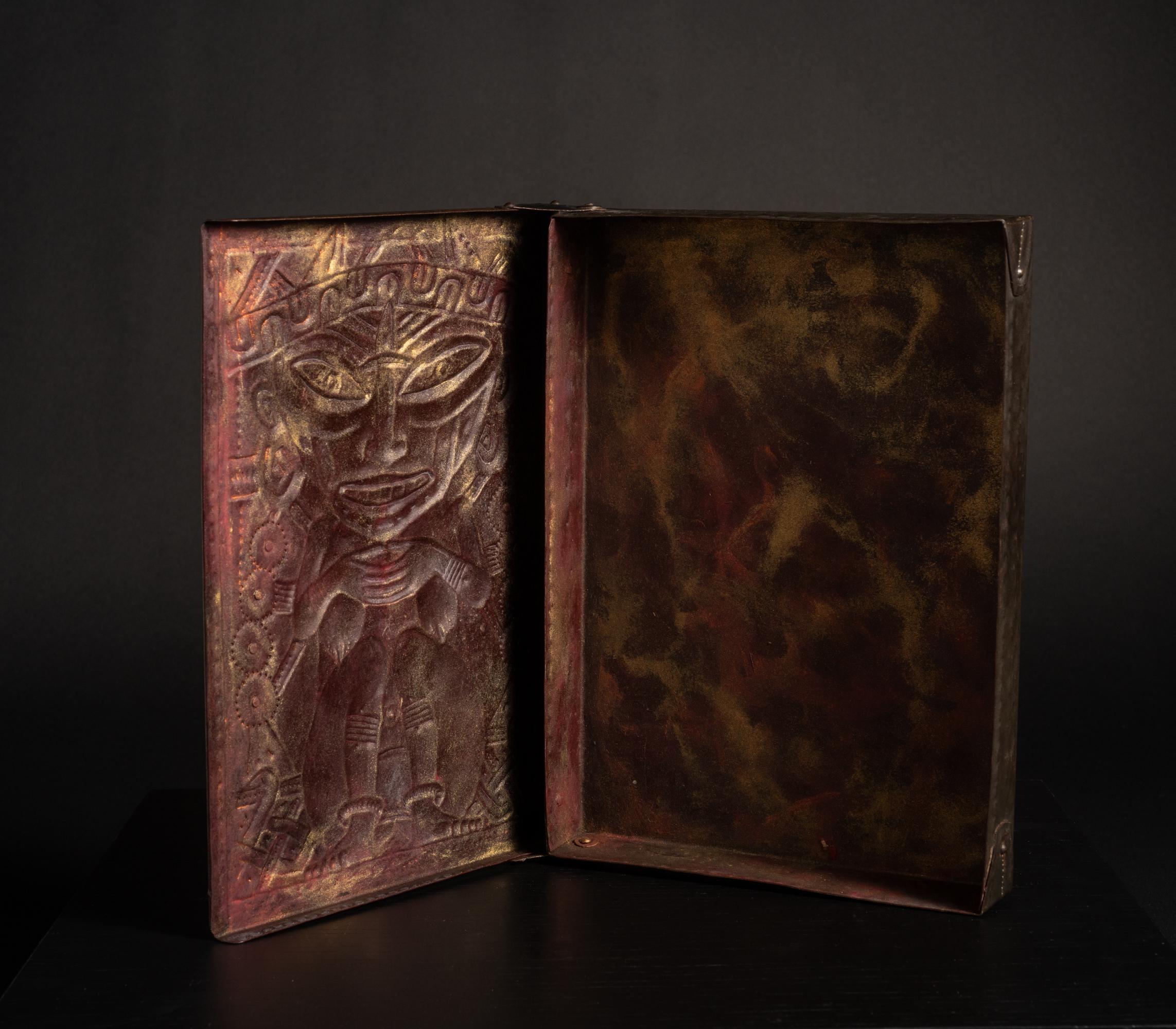 Art Nouveau Repousse Voodoo Priest Box by Alfred Daguet 3