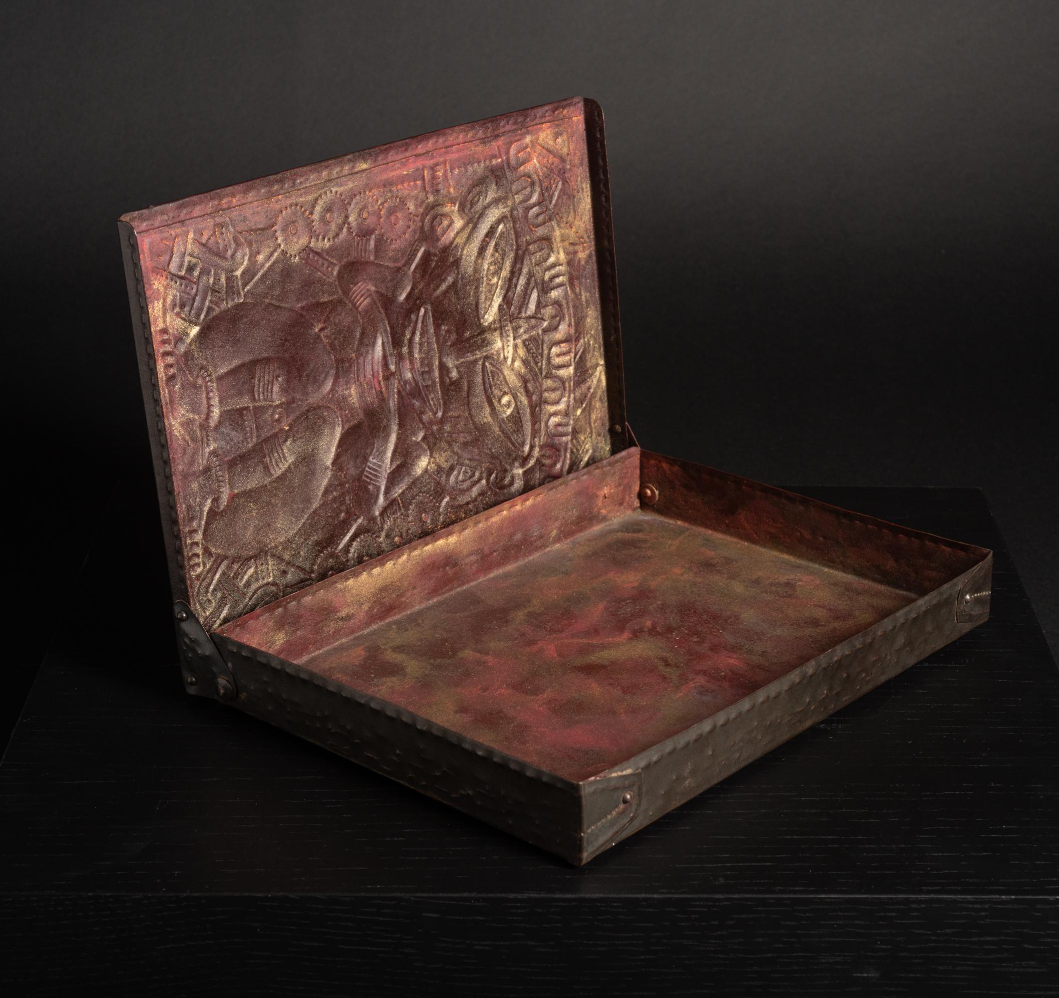 Art Nouveau Repousse Voodoo Priest Box by Alfred Daguet 4