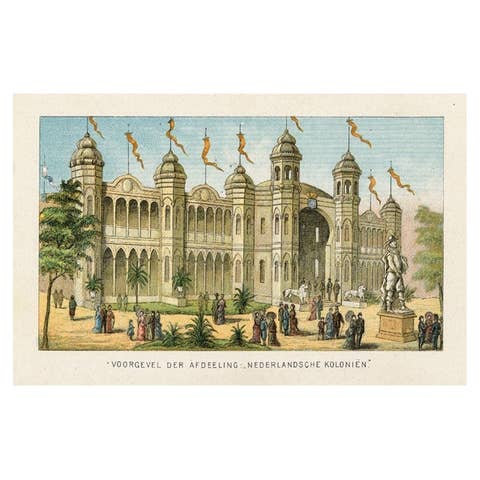 Voorgevel der Afdeeling Nederlandsche Kolonien - Emrik & Binger, 1885