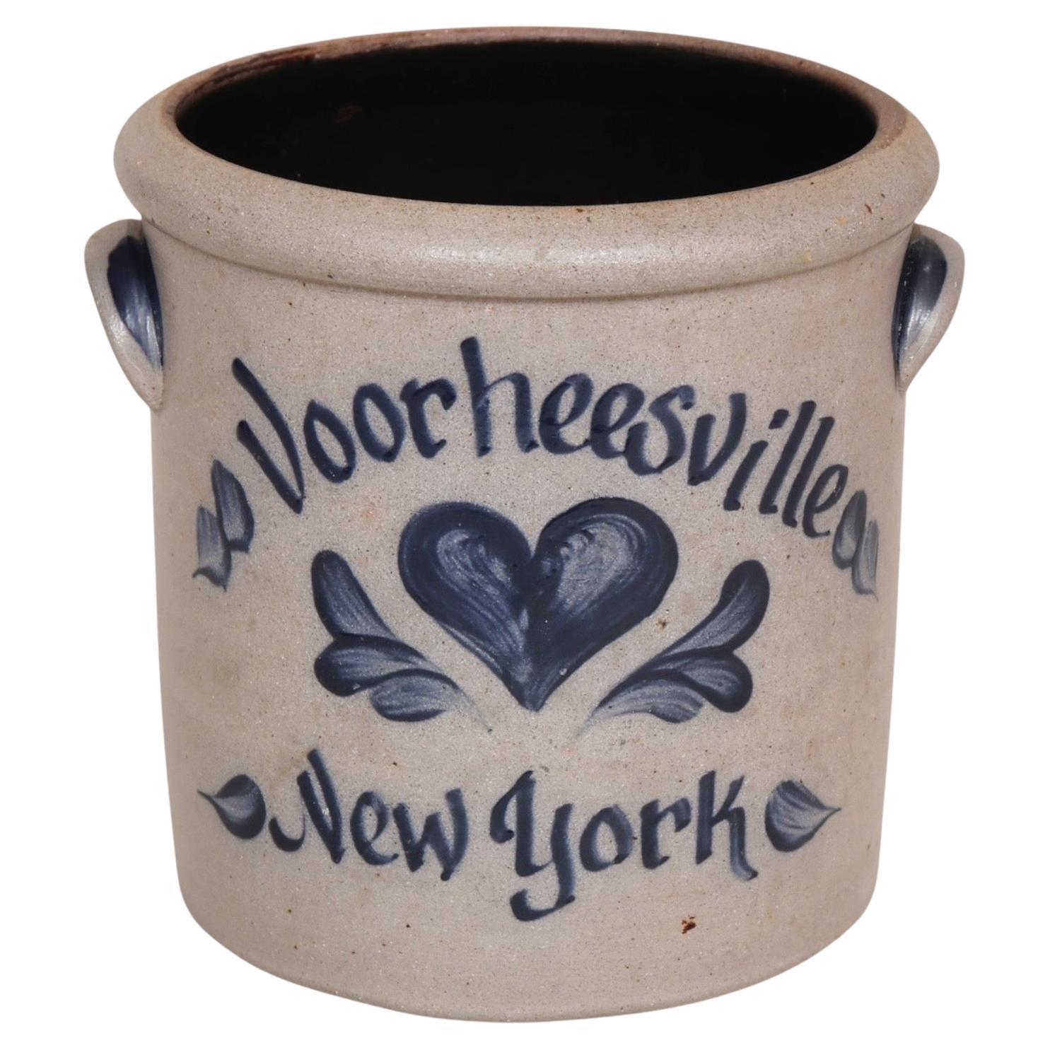 Voorheesville New York Earthenware Crock