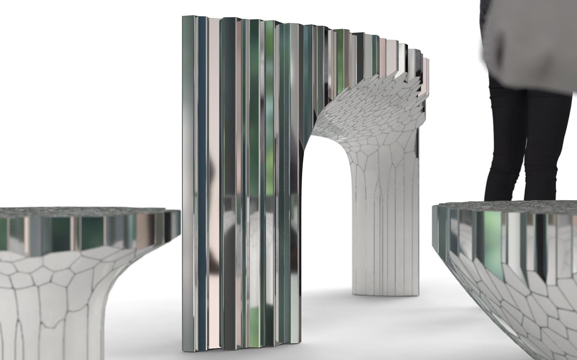 waterfall inlay console table