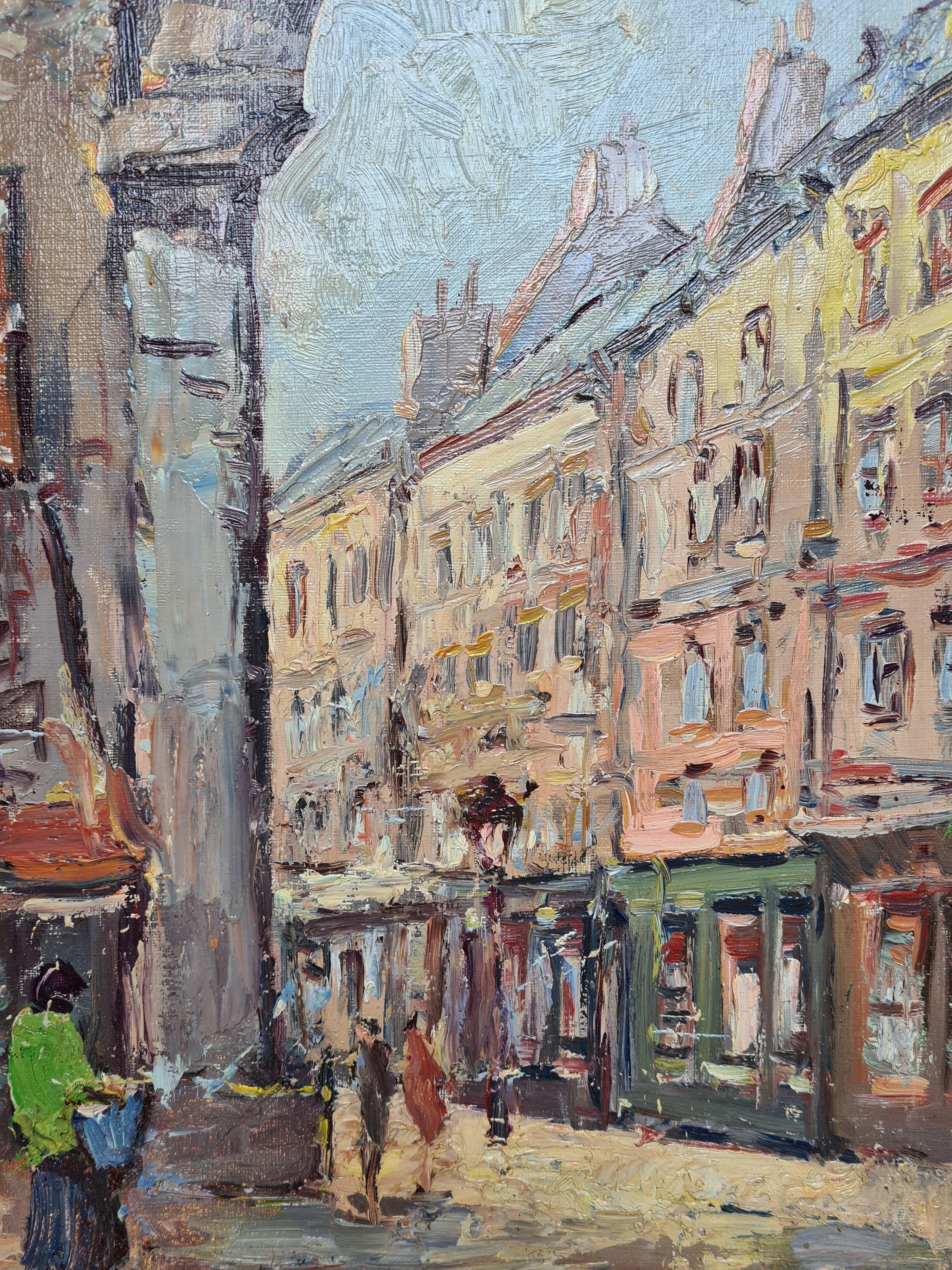 French Impressionist Paris Street Scene, Oil on Canvas For Sale 3