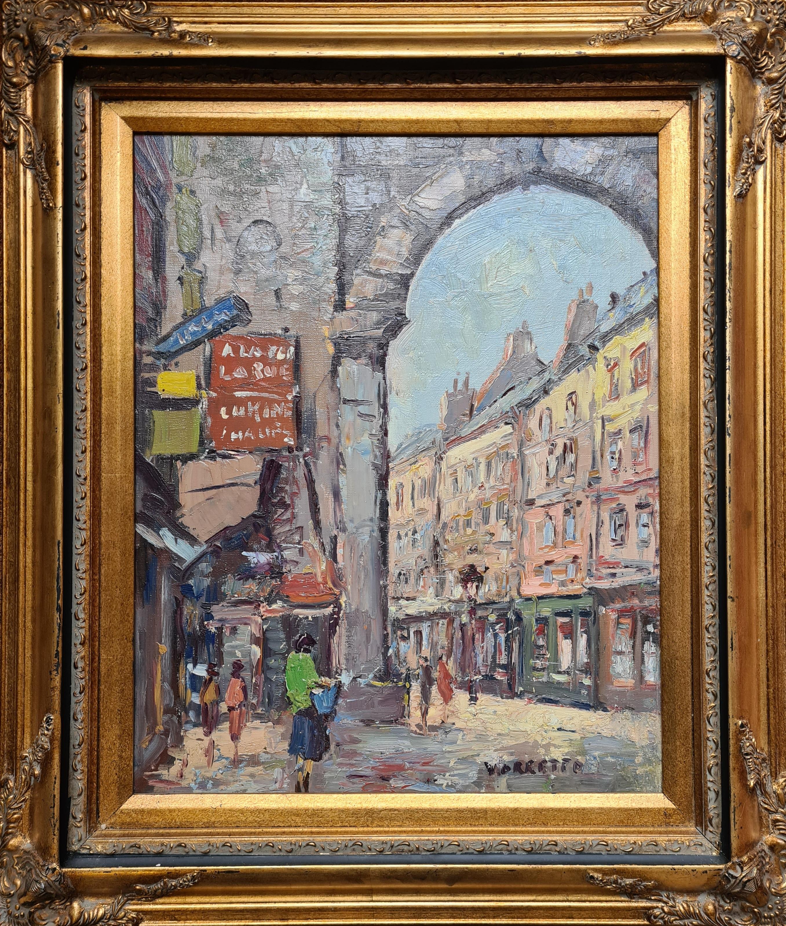 Vorretto Landscape Painting - French Impressionist Paris Street Scene, Oil on Canvas