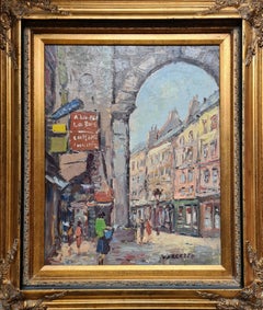 Scène de rue impressionniste française de Paris, huile sur toile