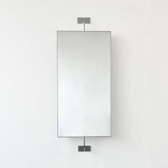 Vorso Wall Attached Rectangular Pivoting Mirror with Stainless Steel Frame