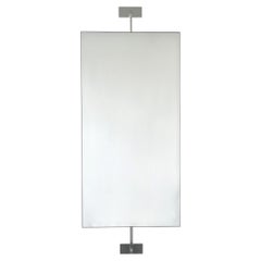 Vorso Wall Attached Rectangular Pivoting Mirror with Stainless Steel Frame