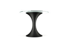 Vortex Center Table - Modern Handcrafted Black Lacquered Table with Glass Top