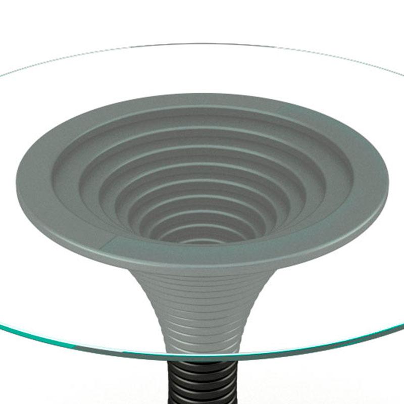 Vortex Center Table - Modern Black Lacquered Center Table with Clear Glass Top In New Condition For Sale In London, GB