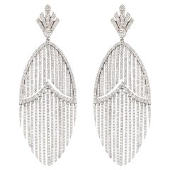 Boucles d'oreilles pendantes en or blanc 18k avec diamants Vortex