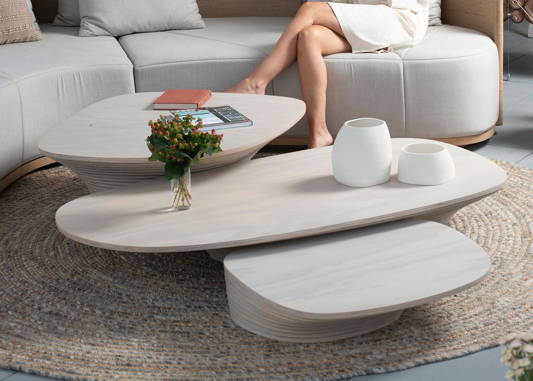 Laminated Vortex Medium Table by Piegatto, a Sculptural Coffee Table For Sale