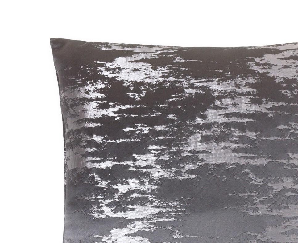 Modern 2 Brabbu Vortex Pillow in Gray and Silver Satin For Sale